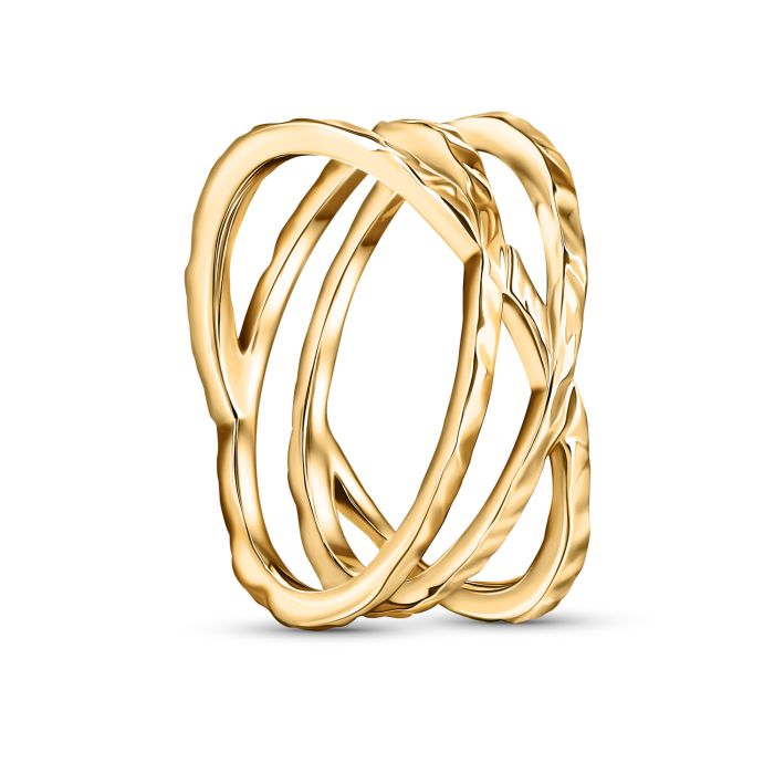 Оригинальное кольцо из жёлтого золота