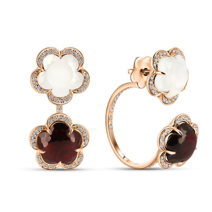 Серьги с Гранатом и  бриллиантами