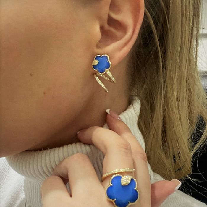 Серьги из лазурита и перламутра