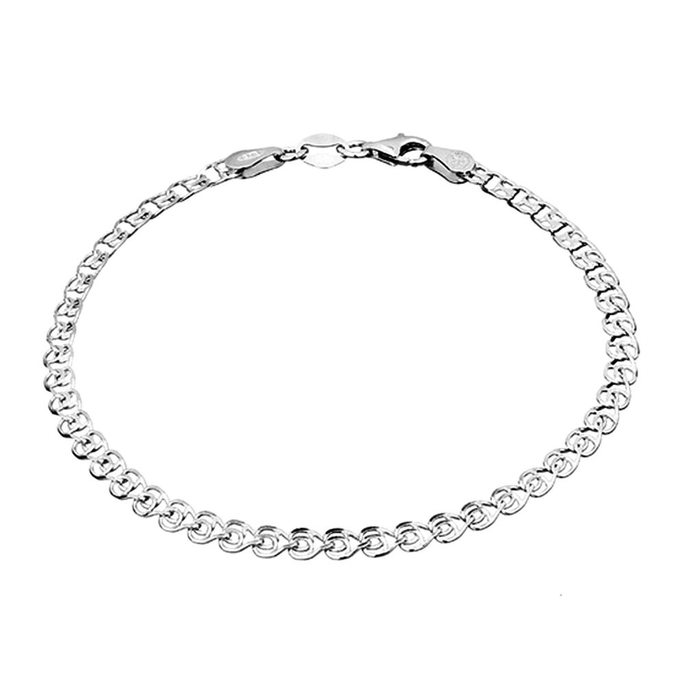 Женский серебряный браслет плетения «love» на заказ
