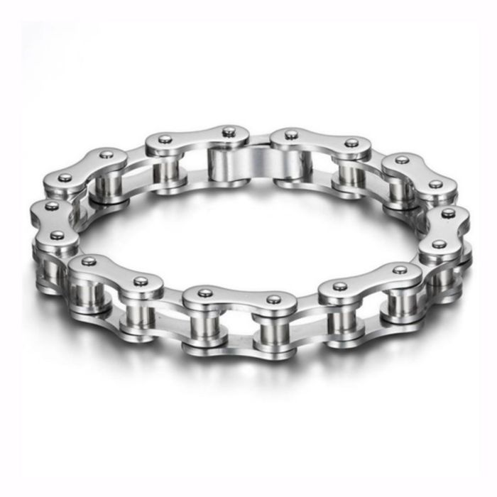 Мужской браслет из серебра в виде мотоцепи