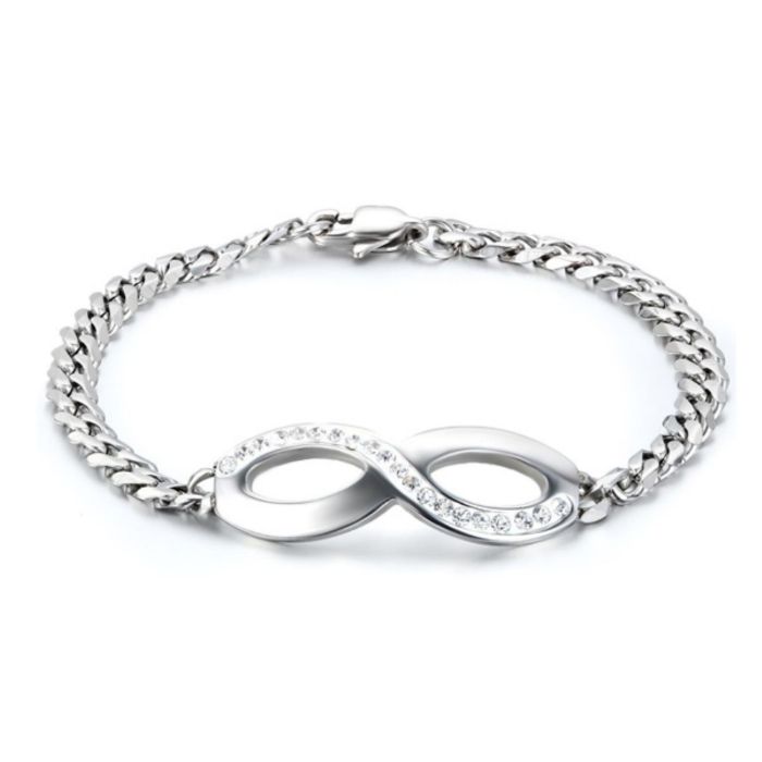 Женский серебряный браслет «Бесконечность» с бриллиантами