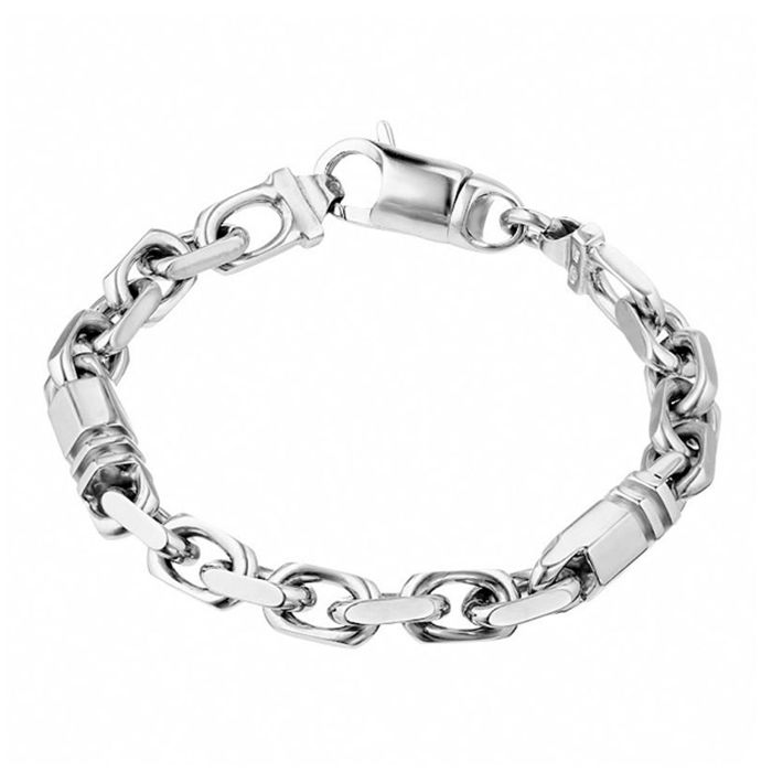 Мужской серебряный браслет плетения «Якорное» с глидерными звеньями