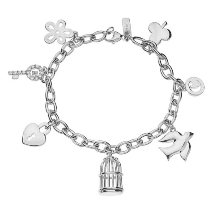 Женский серебряный браслет с подвесками