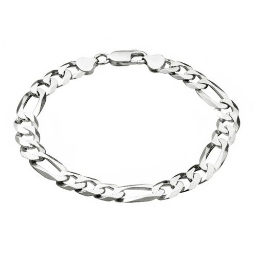 Браслет из белого золота «Фигаро» 