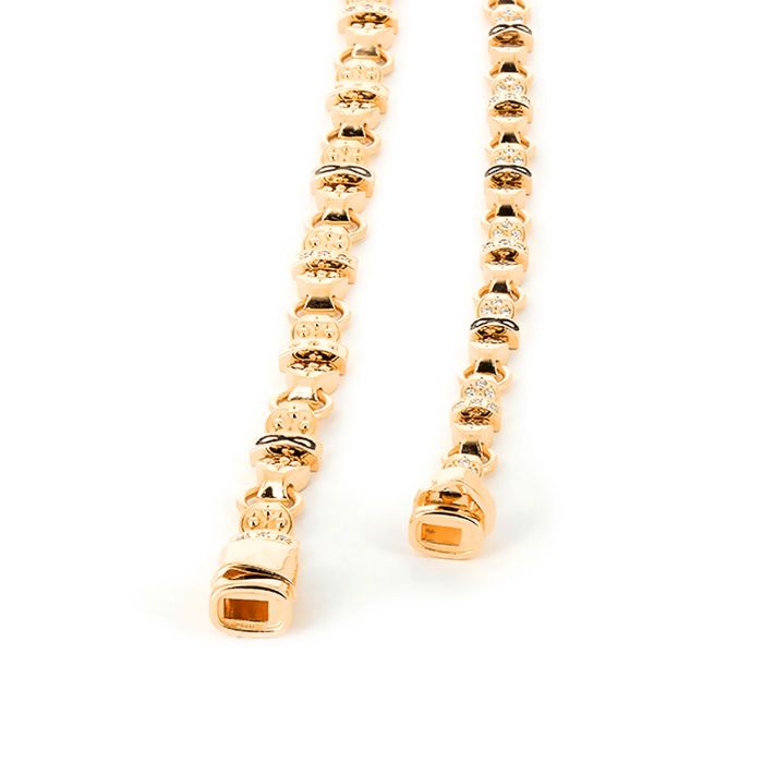 Парные браслеты из желтого золота с бриллиантами