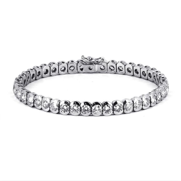 Женский платиновый теннисный браслет с бриллиантами