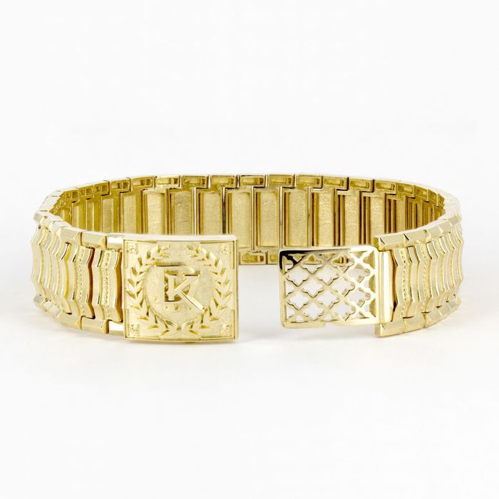 Массивный мужской золотой браслет