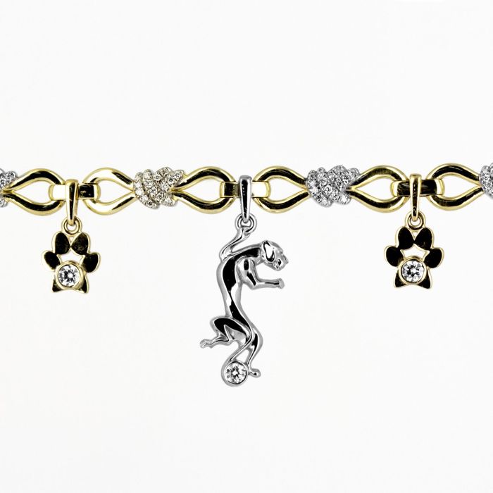 Золотой браслет «Cat» с бриллиантами