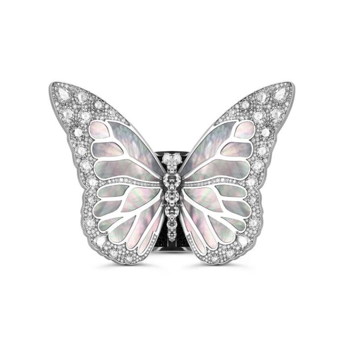 Золотой браслет с перламутром и бриллиантами 