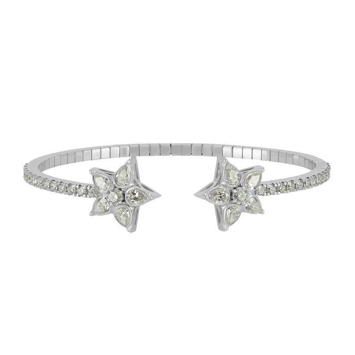 Браслет из белого золота «Звездная россыпь» с бриллиантами в форме груши 
