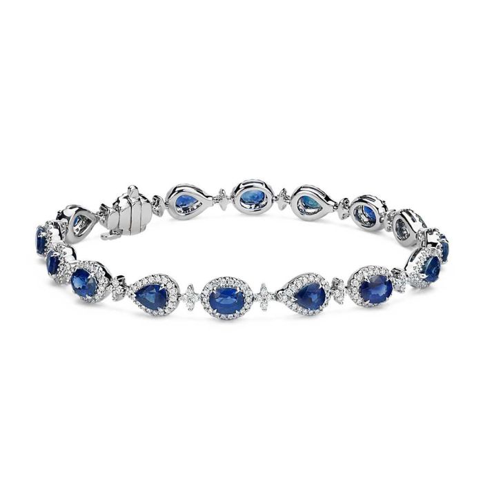 Золотой браслет с сапфирами E-2