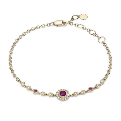 Золотой браслет с рубинами Е-7