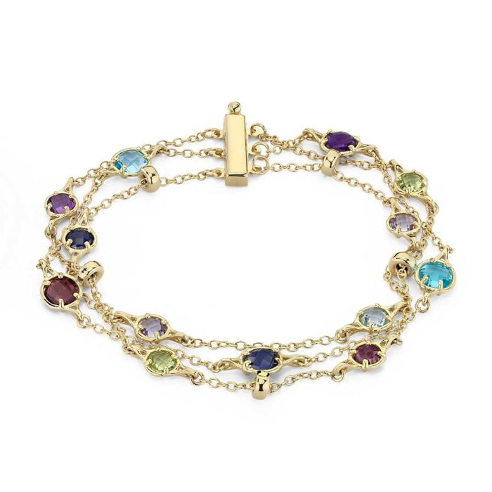 Золотой браслет с полудрагоценными камнями