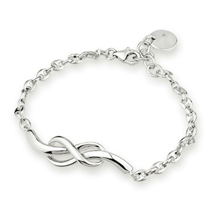 Золотой браслет из белого золота со знаком бесконечности