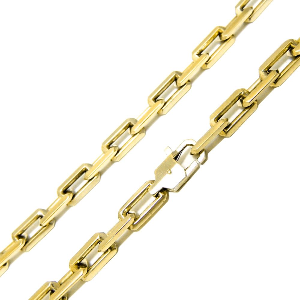 Цепочка «Якорная» с алмазной огранкой из желтого золота на заказ