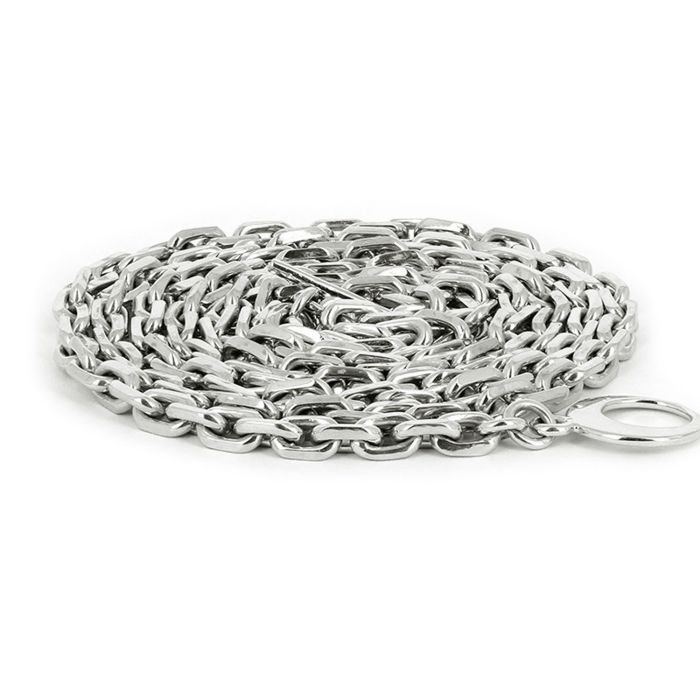 Цепь из белого золота плетения «Якорное» с родированием