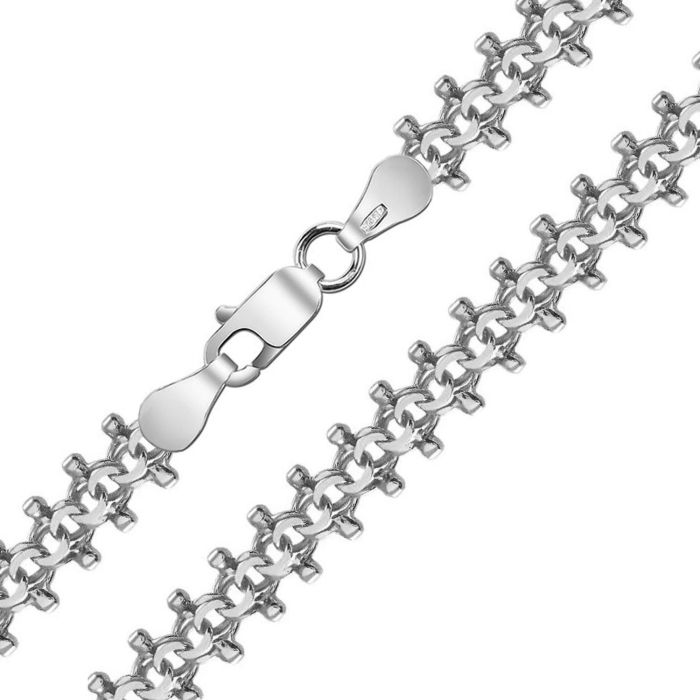 Мужская цепочка плетения «Гламурный Бисмарк» из платины