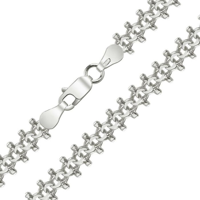 Мужская цепочка плетения «Гламурный Бисмарк» из платины