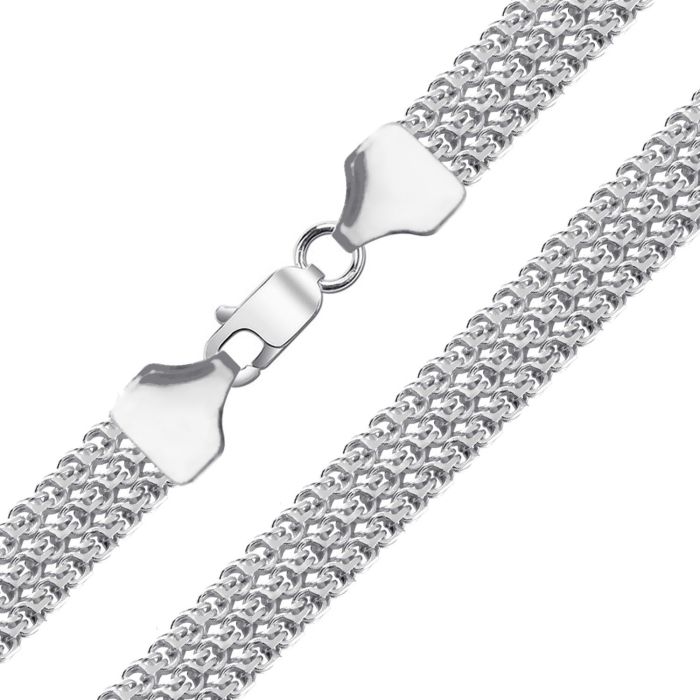 Мужская цепочка плетения «Бисмарк Тройной» из платины