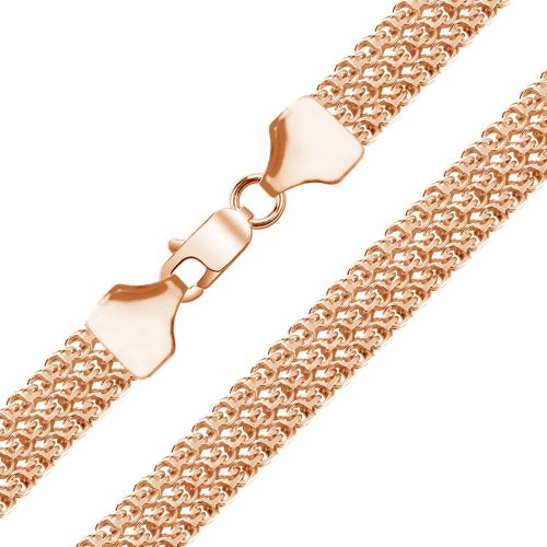 Мужская цепочка плетения «Бисмарк Тройной» из красного золота