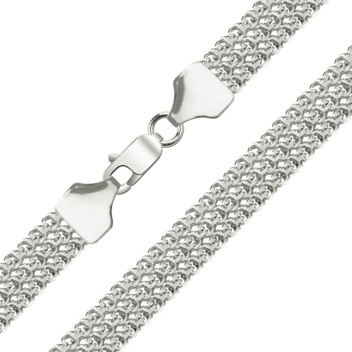 Мужская цепочка плетения «Бисмарк Тройной» из платины