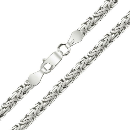 Мужская цепочка плетения «Лисий Хвост (Круг)» из белого золота