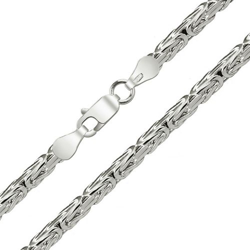 Мужская цепочка плетения «Лисий Хвост (Квадрат)» из белого золота