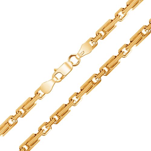 Женская цепочка плетения «Якорное 2+1» из желтого золота