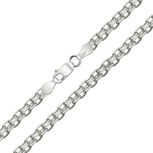 Женская цепочка плетения «Якорное Двойное» из белого золота