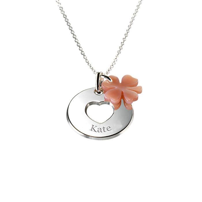 Детская цепочка с именной подвеской из белого золота