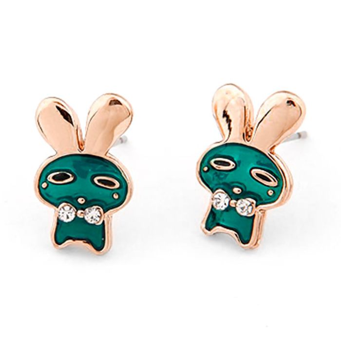 Детские серьги «Зайчики» из красного золота