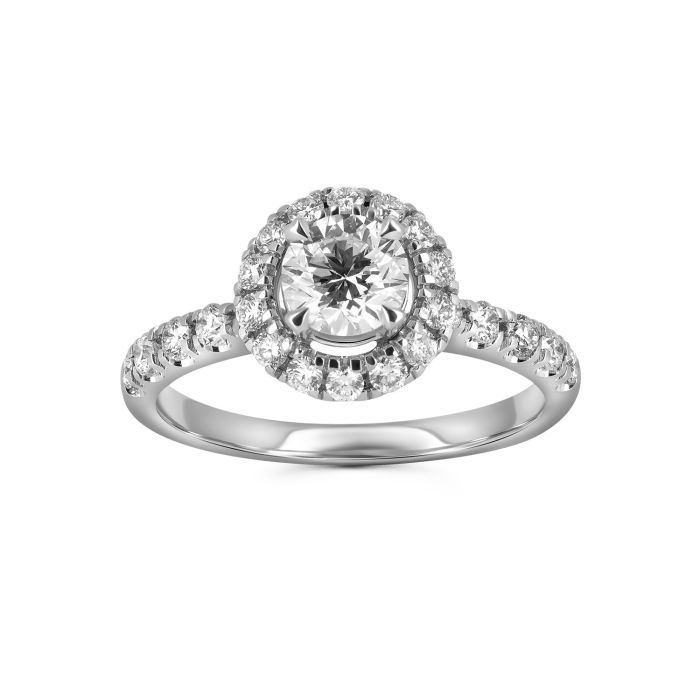 Помолвочное кольцо из белого золота с бриллиантами в стиле «Cartier Destinée»