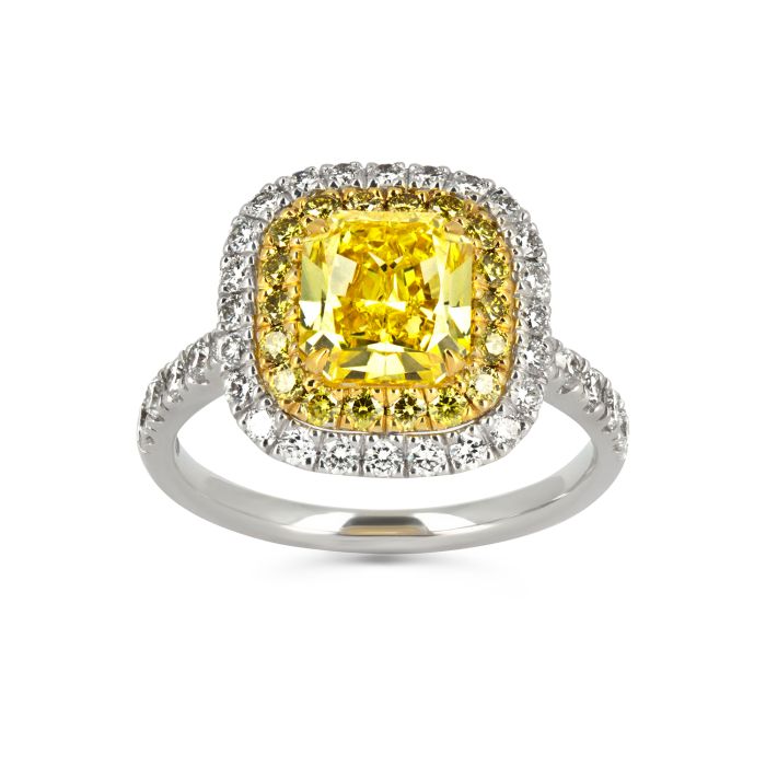 Кольцо с желтым бриллиантом