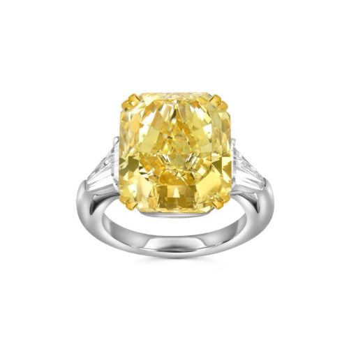 Изысканное золотое кольцо с желтым бриллиантом 