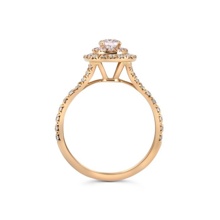 Помолвочное кольцо из розового золота с бриллиантами 