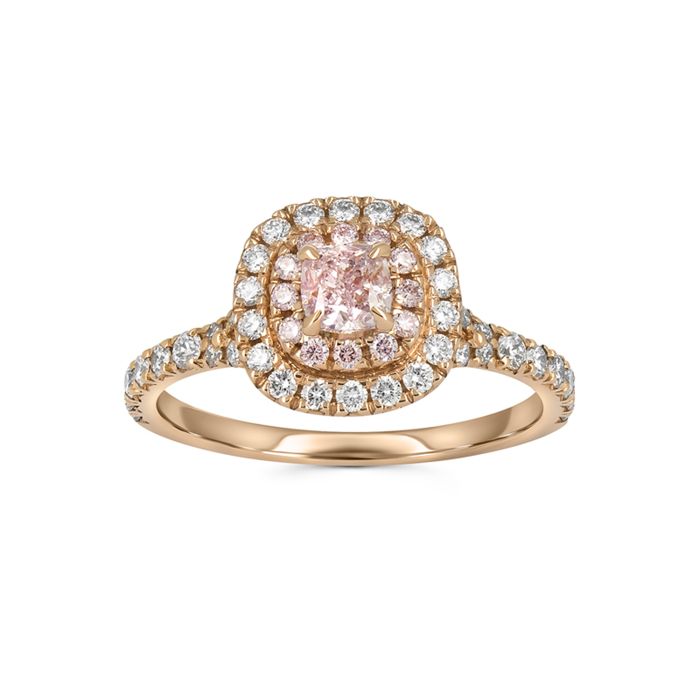 Помолвочное кольцо из розового золота с бриллиантами 