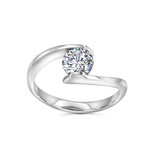 Оригинальное помолвочное кольцо из золота с бриллиантом 