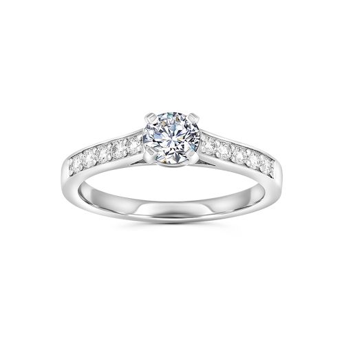 Помолвочное кольцо из белого золота с бриллиантами 