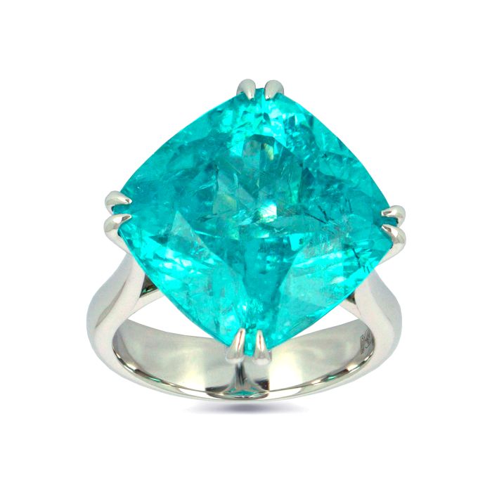 Женское кольцо с турмалином параиба