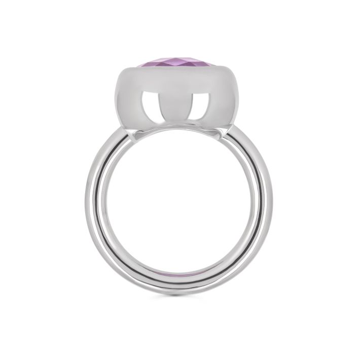 Кольцо из белого  золота с аметистом 