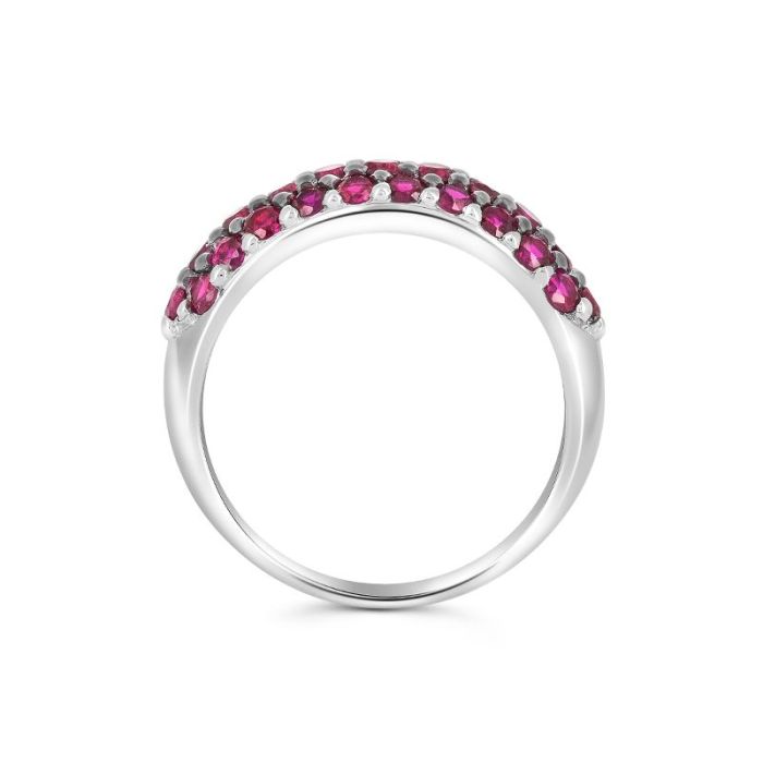 Кольцо из белого золота с рубинами