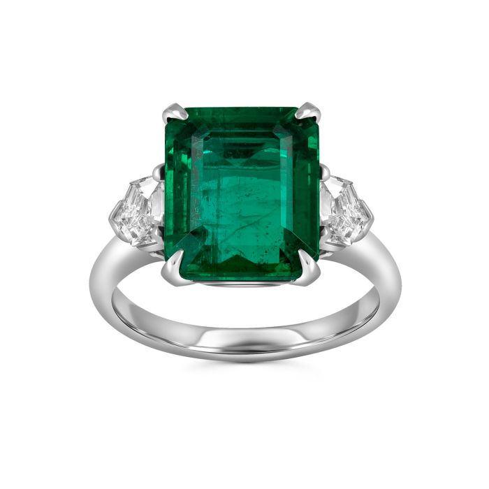 Кольцо в стиле Graff с изумрудом и бриллиантами