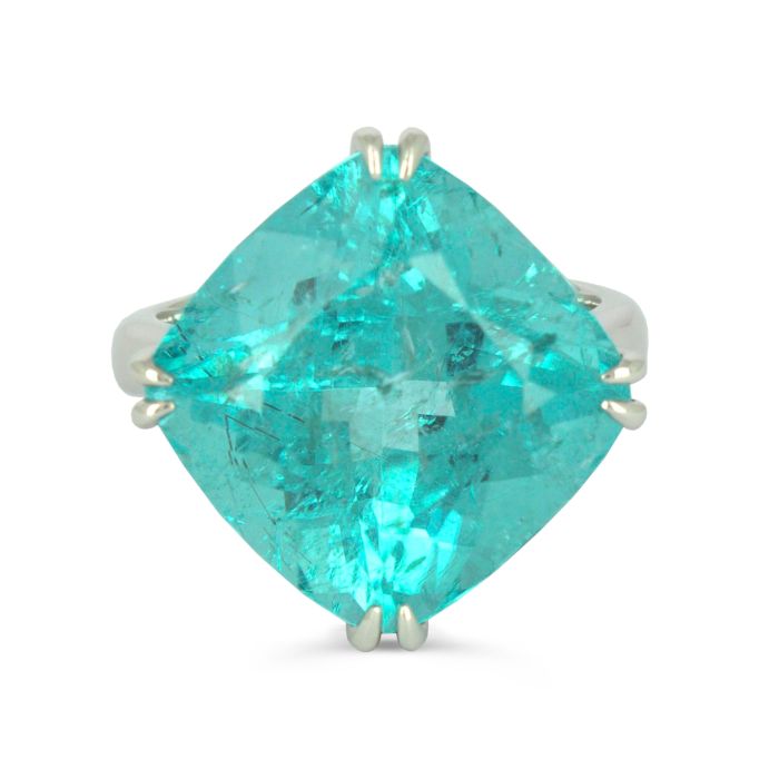 Женское кольцо с турмалином параиба