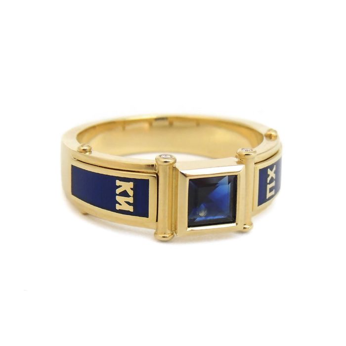 Мужской перстень «Korloff» из желтого золота с цейлонским сапфиром