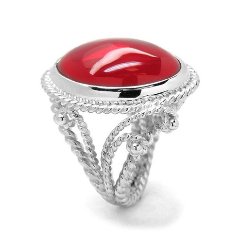 Серебряный перстень с рубином
