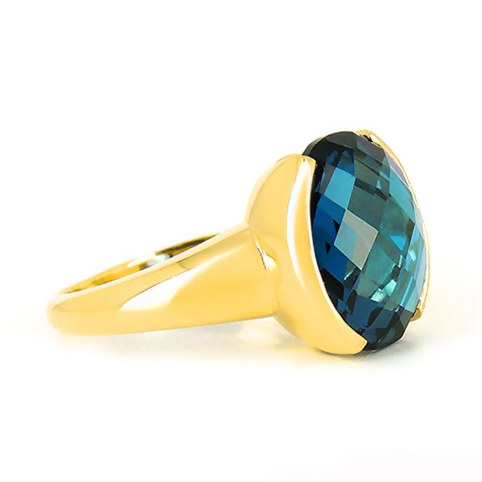 Кольцо из желтого золота с топазом