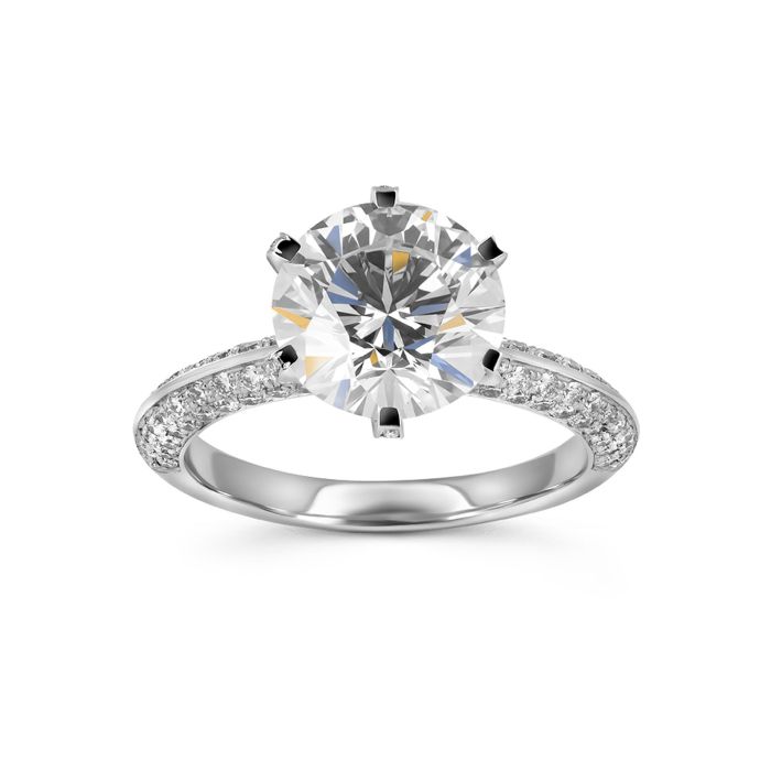 Помолвочное кольцо из белого золота с бриллиантами