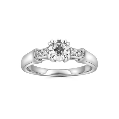 Элегантное помолвочное кольцо из белого золота