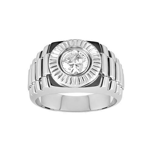 Мужское кольцо «Rolex» из белого золота с бриллиантом